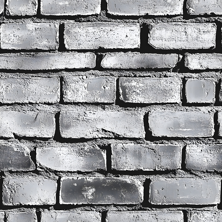 Cracked Gray Brick Wall With Rough Chipped Surfaces seamless PBR texture preview