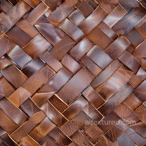 Woven Distressed Brown Leather Texture with Varied Grain and Patina seamless Leather PBR texture