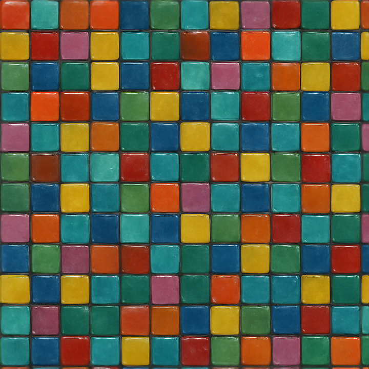 Glass Tiles Mosaic Featuring Smalti Glass Fragments And Glossy Finish seamless PBR texture preview