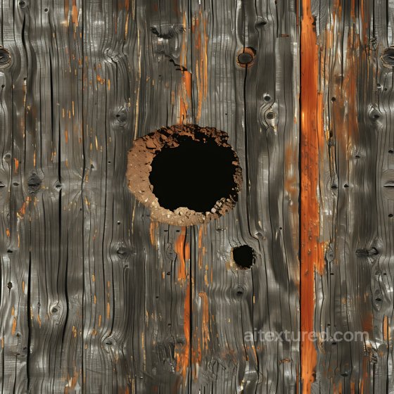 Cracked Burned Wood Texture with Deep Holes and Weathered Surface Cracked & Holes texture preview