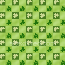 seamless Seamless 3D PBR Fabric Texture Featuring Green Shamrock Patchwork Pattern texture 8k free download PBR