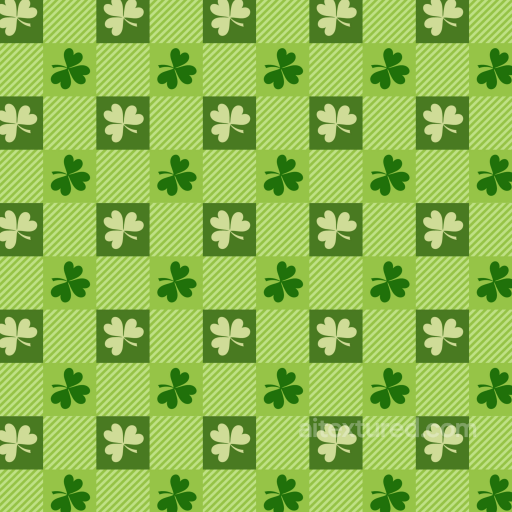 Fabric Texture Featuring Green Shamrock Patchwork Pattern seamless St patrick PBR texture