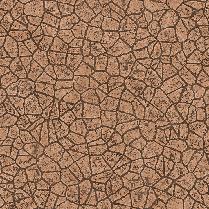 Cracked Earth in Field During Drought seamless PBR texture preview