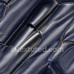 seamless Seamless 3D PBR Quilted Dark Blue Leather Texture with Detailed Stitchwork and Glossy Finish texture 8k free download PBR