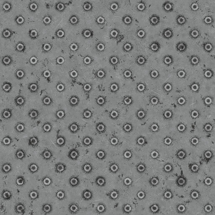 Metal Tread Plate with Round Studs seamless PBR texture preview