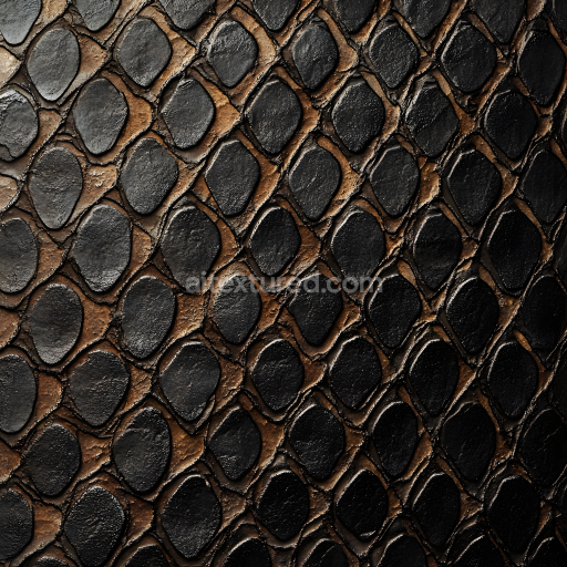 Seamless 3D PBR reptilian skin texture with deep scale relief and natural coloration