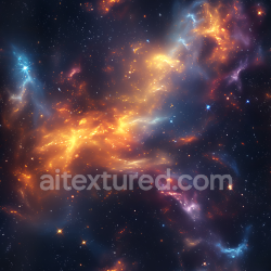 seamless Seamless 3D Space PBR Texture Featuring Glowing Nebula Clouds and Starfield texture 8k free download PBR