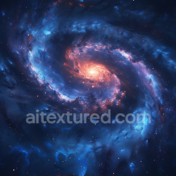 seamless Seamless 3D Space PBR Texture Featuring a Spiral Galaxy with Blue and Orange Nebula Clouds texture 8k free download PBR