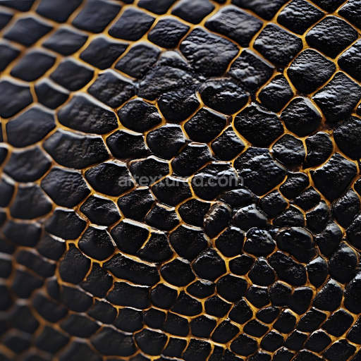 Seamless 3D Reptile Skin PBR Texture Featuring Detailed Scaled Surface and Glossy Sheen