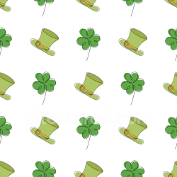 seamless Seamless St Patrick Digital Paper 3D PBR Texture with Green Hats and Clovers texture 8k free download PBR