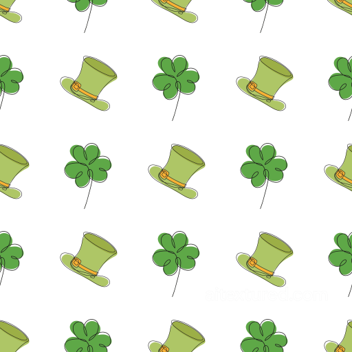 Seamless St Patrick Digital Paper 3D PBR Texture with Green Hats and Clovers seamless St patrick digital paper bundle PBR texture