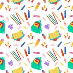 Pattern Bundle - Seamless 3D School Supplies Pattern PBR Texture with Colorful Back to School Motifs texture preview