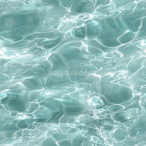 Seamless 3D Water PBR Texture Featuring Clear Shallow Pool Water with Gentle Ripples