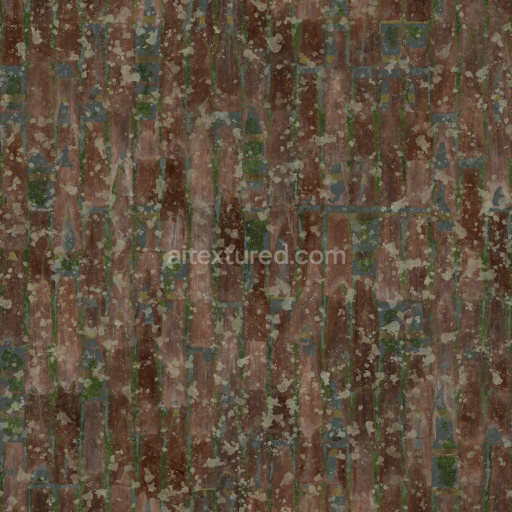 Roof Tile Seamless Pbr Texture Weathered Brown