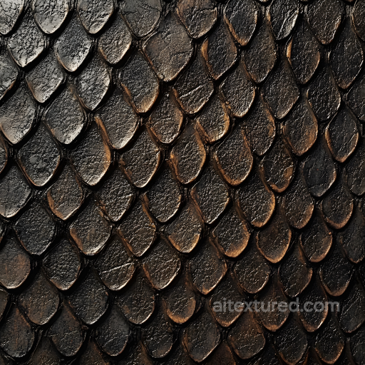 Dark Scaled Reptilian Skin Seamless Texture with Distinct Cracked Surface Detail seamless Skin PBR texture