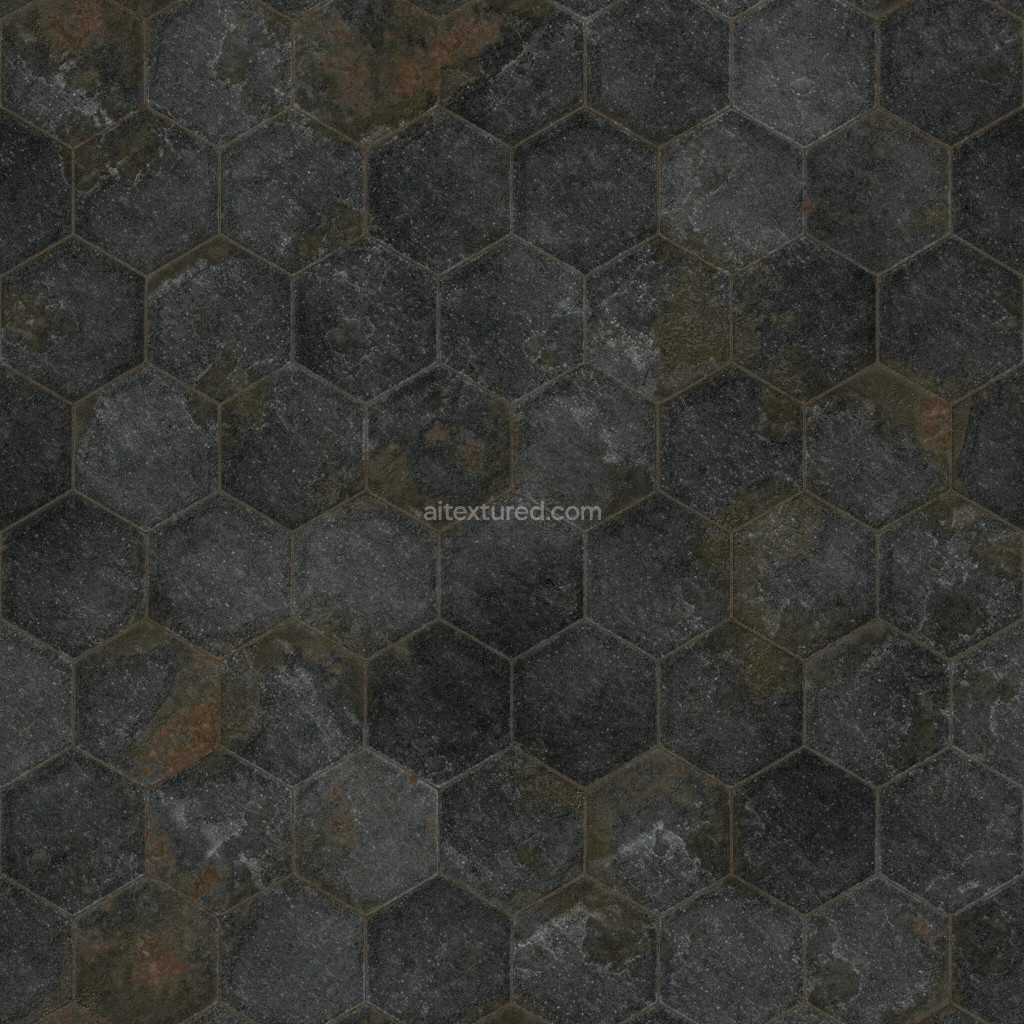 Seamless paving stones texture with dark hexagonal pattern