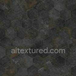 seamless Paving Stones Hexagonal Dark Textured Tileable Seamless Weathered Rough Matte texture 8k free download PBR