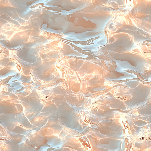 Seamless 3D PBR Texture of Shallow Water Surface with Warm Golden Light Reflections