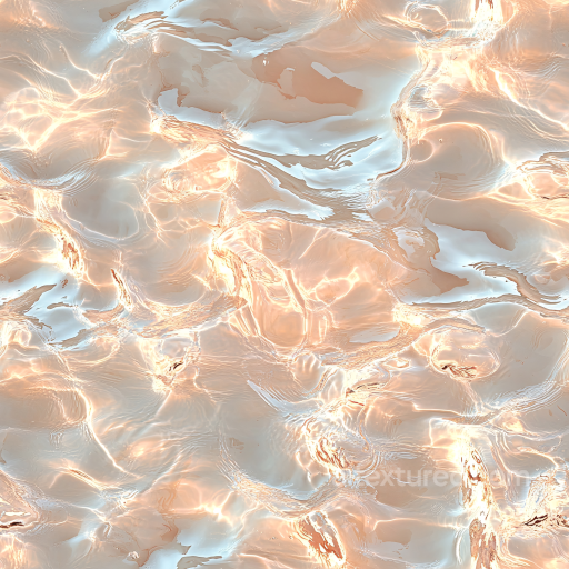 Shallow Water Surface Seamless Texture with Warm Golden Light Reflections seamless Water PBR texture