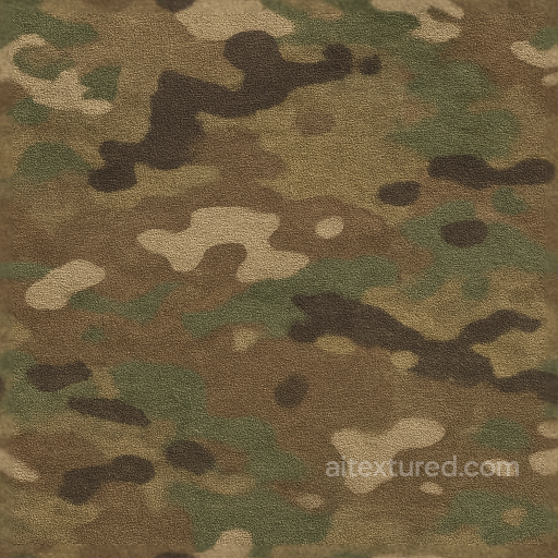 Multicam Fabric With Blending Colors And Irregular Spots seamless Camouflage PBR texture