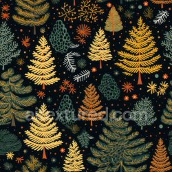 seamless Seamless 3D PBR Texture Featuring Hand-Drawn Christmas Trees and Festive Foliage texture 8k free download PBR