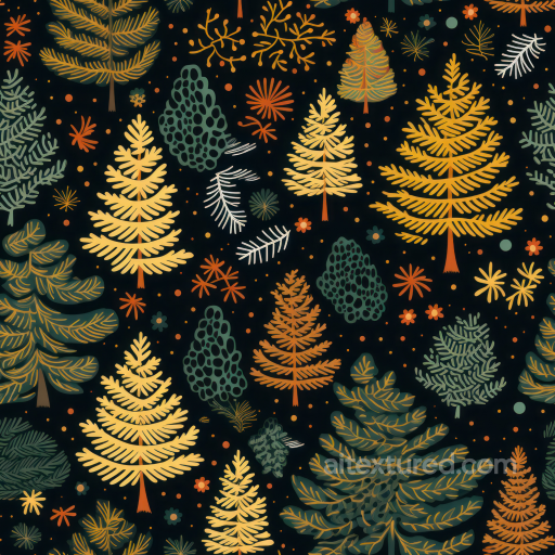 Featuring Hand-Drawn Christmas Trees and Festive Foliage seamless All Christmas Digital paper PBR texture