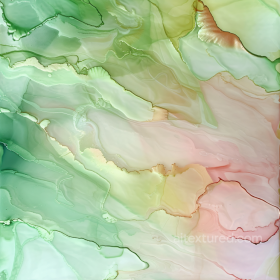 Alcohol Ink PBR Texture with Pastel Green and Pink Fluid Movement Alcohol ink texture preview