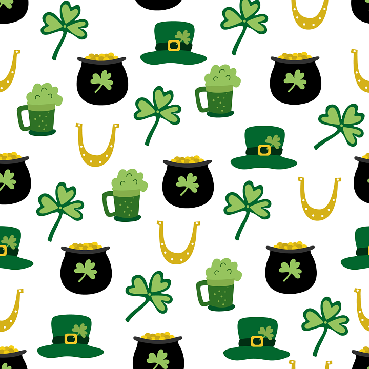 with St Patrick Symbols and Festive Icons seamless PBR texture preview