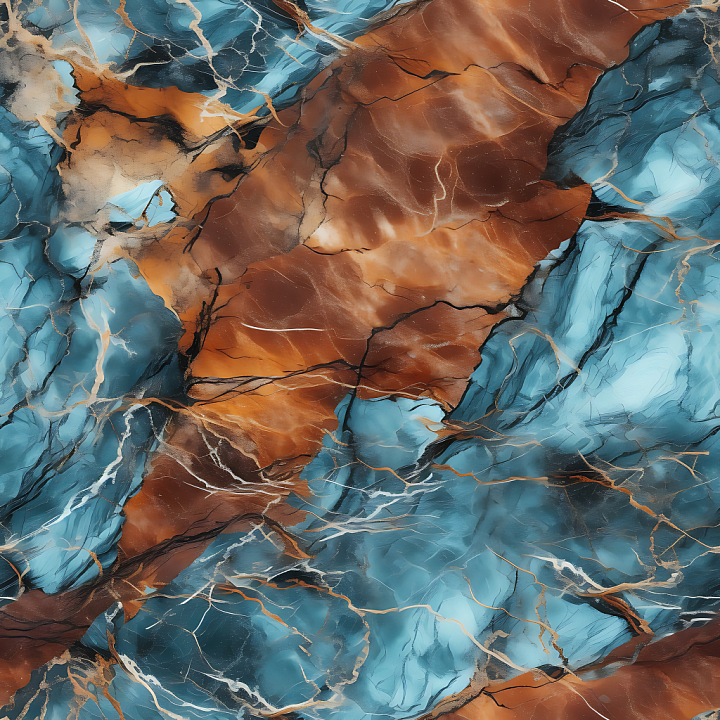 Marble with Brown and Blue Bold Veins seamless PBR texture preview