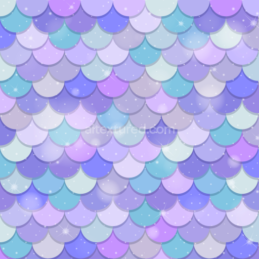 Seamless 3D PBR Mermaid Scale Texture with Pastel Purple and Blue Pattern