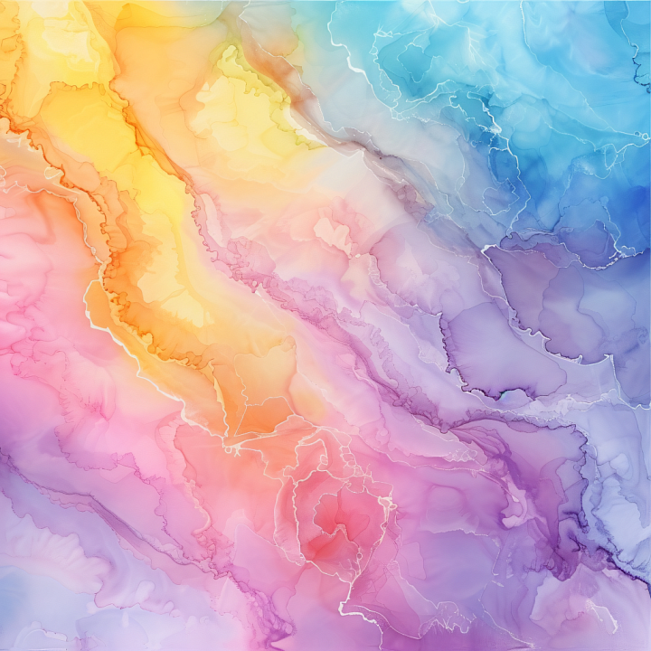 Alcohol Ink Featuring Pastel Rainbow Flowing Waves seamless PBR texture preview