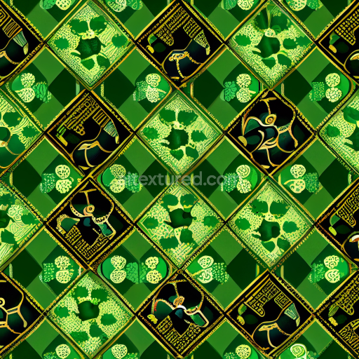 Seamless 3D PBR Texture of Green St Patrick Patterned Digital Paper