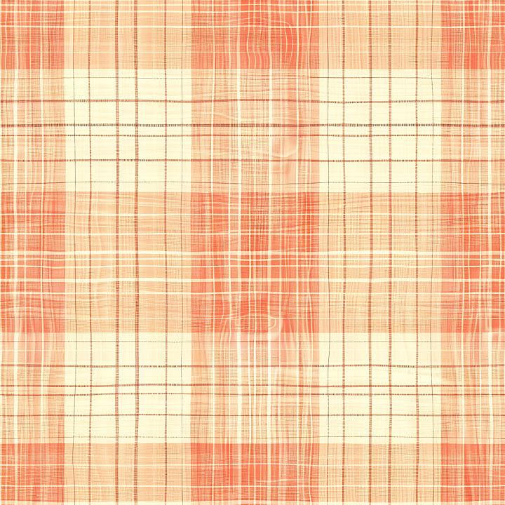 Soft Orange and Cream Plaid Fabric Pattern seamless PBR texture preview