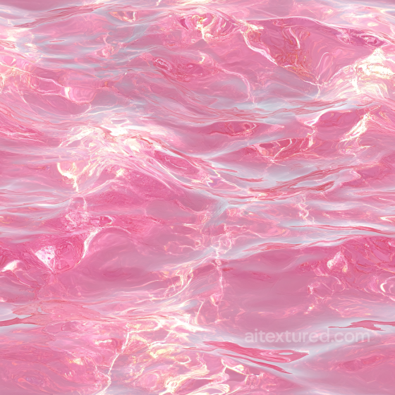 Pink Glossy Liquid Water Texture with Reflective Surface and Soft Waves Water texture preview