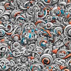 seamless Seamless 3D PBR Graffiti Texture Featuring Abstract Blue and Orange Urban Art texture 8k free download PBR