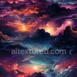 seamless Seamless 3D Space PBR Texture Featuring Cosmic Nebula Clouds and Starfield texture 8k free download PBR