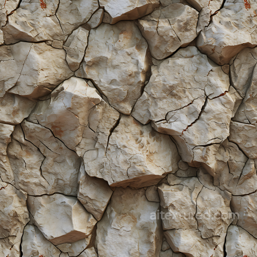 Weathered Limestone Rock Wall PBR Texture with Cracks and Erosion seamless Stone PBR texture
