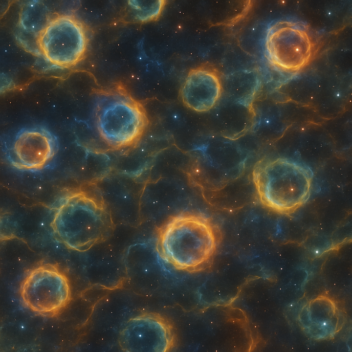Planetary Nebula With Glowing Gas Clouds And Spectral Bands Effect seamless PBR texture preview