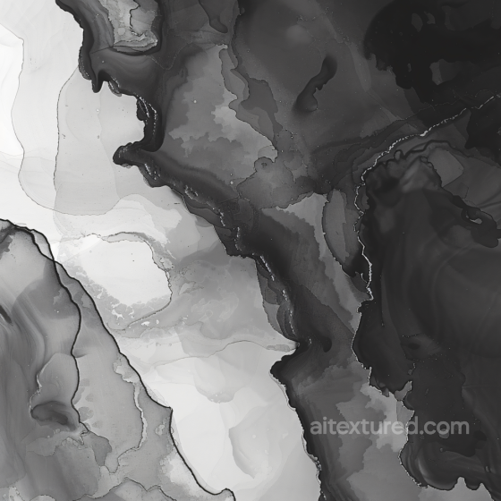 Alcohol Ink PBR Texture Featuring Monochrome Fluid Marble Patterns Alcohol ink texture preview