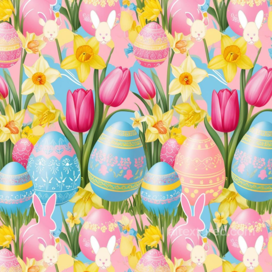 All Easter Digital paper Texture of Colorful Easter Digital Paper with Eggs, Tulips & Daf… All Easter Digital paper texture preview