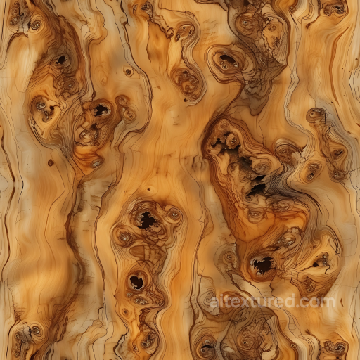 Pine Wood PBR Texture with Knotty & Whirling Grain Details seamless Wood PBR texture