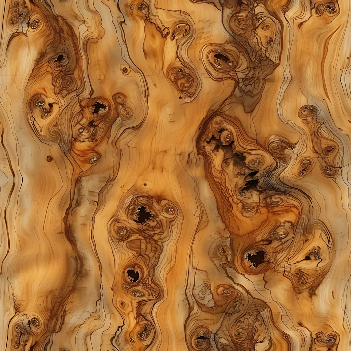Pine Wood with Knotty & Whirling Grain Details seamless PBR texture preview