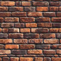 seamless Seamless 3D PBR Cracked Brick Wall Texture with Worn, Chipped Surface in Warm Reds and Browns texture 8k free download PBR