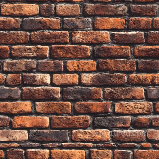 Cracked Brick Wall Texture with Worn, Chipped Surface in Warm Reds and Browns seamless Brick PBR texture