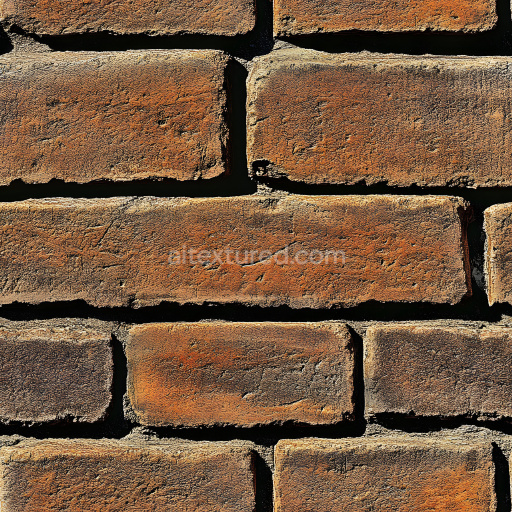Seamless 3D PBR Texture of Weathered Cracked Brick Wall with Chipped Edges