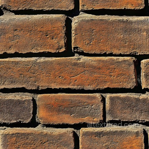 Weathered Cracked Brick Wall Seamless Texture with Chipped Edges seamless Brick PBR texture