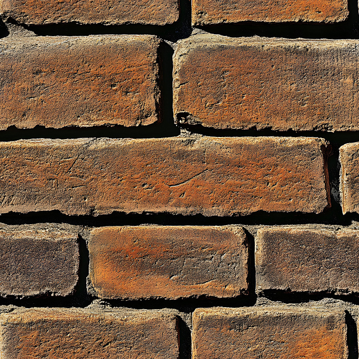 Weathered Cracked Brick Wall with Chipped Edges seamless PBR texture preview