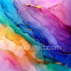 seamless Seamless 3D Alcohol Ink PBR Texture Featuring Multicolor Fluid Waves with Gold Veins texture 8k free download PBR