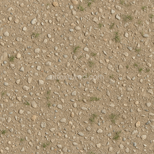 Seamless 3d texture pbr 8k gravel compacted with pebble embedded and dry surface rough wear
