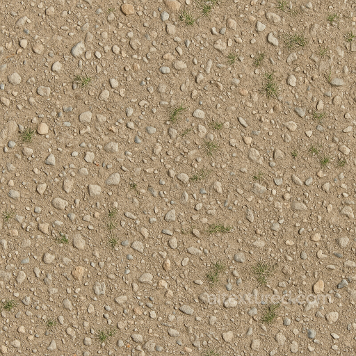 Gravel Compacted With Pebble Embedded And Dry Surface Rough Wear seamless Park pavement PBR texture